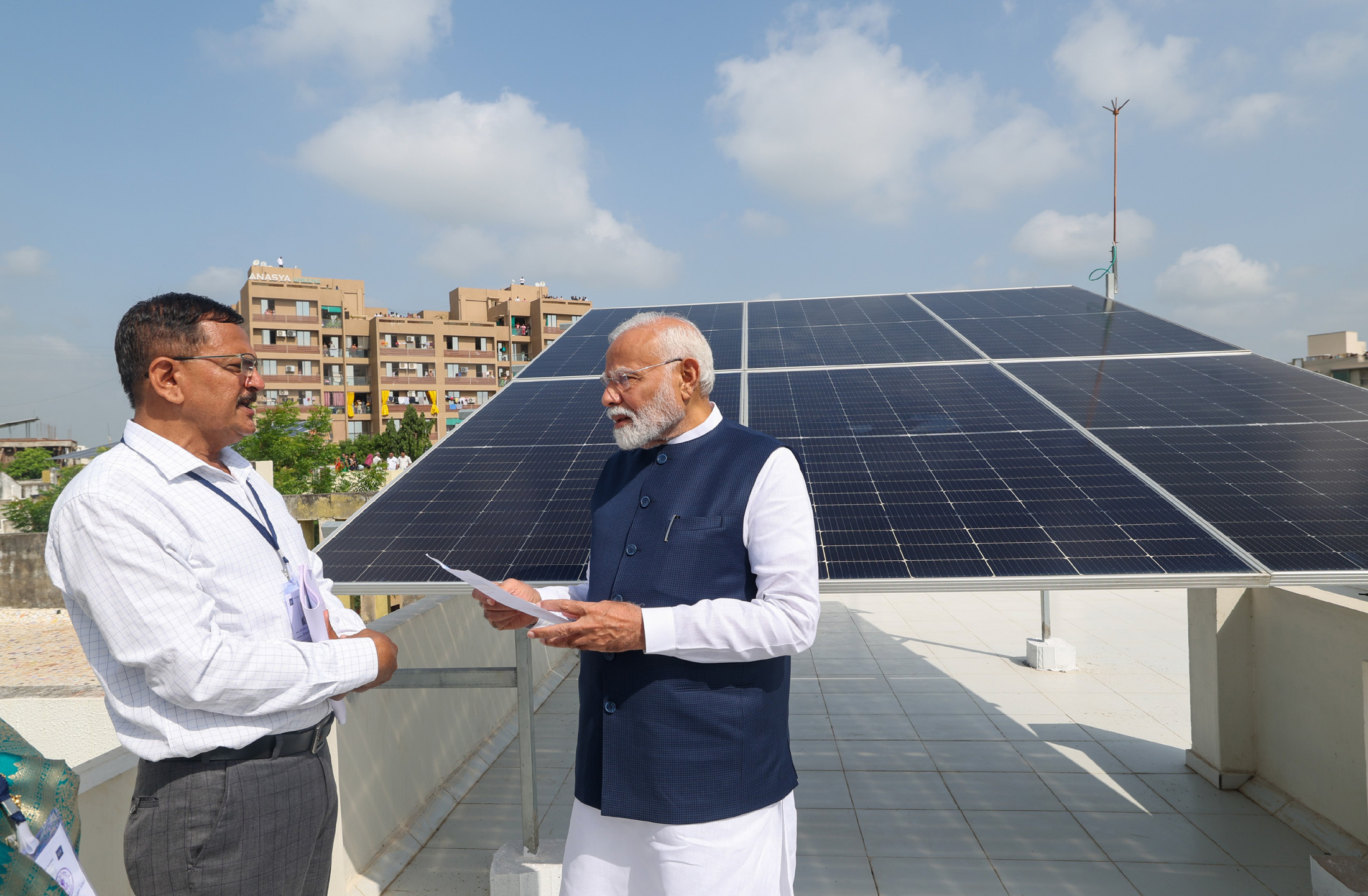 Solar panels installed for a PM Surya Ghar beneficiary